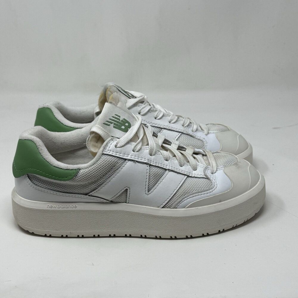 New Balance CT302 Sneakers Womens 9 Mens 7.5 White Green Leather Mesh Chunky